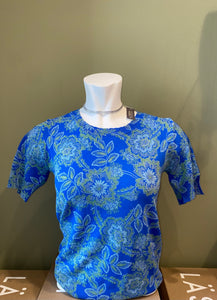 Green and Blue Print Top