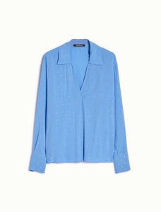 Fil Coupé and Lurex Blouse in Light Blue