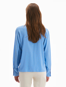 Fil Coupé and Lurex Blouse in Light Blue