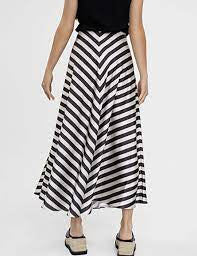 Black and Cream Striped Skirt