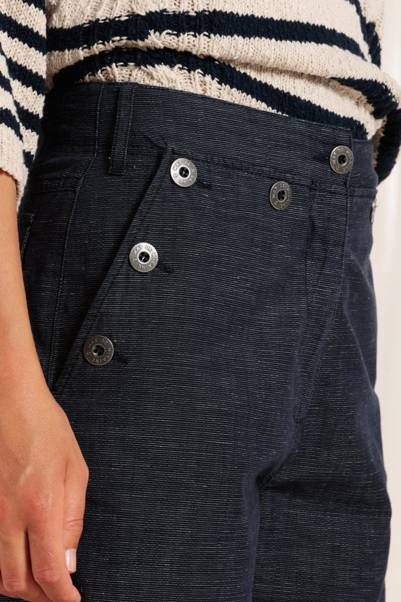 Navy Cotton / Linen Pants